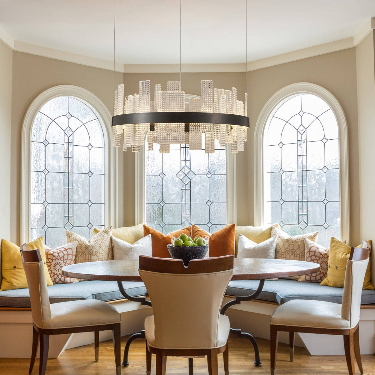 Lyra Round Glass Chandelier