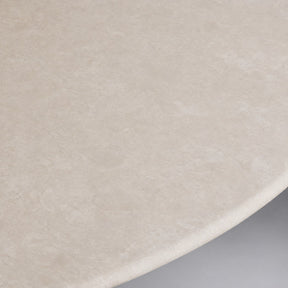 Round Stone-Top Steel-Base Dining Table