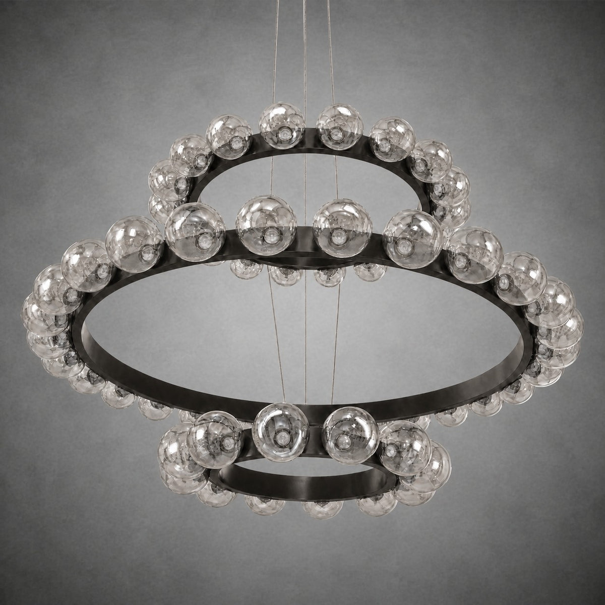 Ellison Bubbles 3-Tier Nested Glass Chandelier