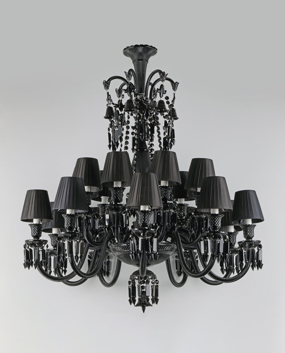 18 Lights Black Baccarat Crystal Lighting