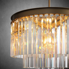 Odiana Series K9 Crystal Tiered Round Chandelier 19" 31" 43" Chandelier For Living Room Dinning Room