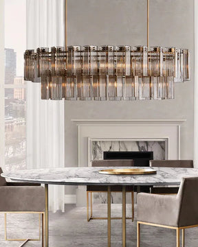 Delsie Oval Art Glass Chandelier 51''63''72''L