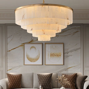 Galadriel Alabaster Multi-Layer Modern Round Chandelier