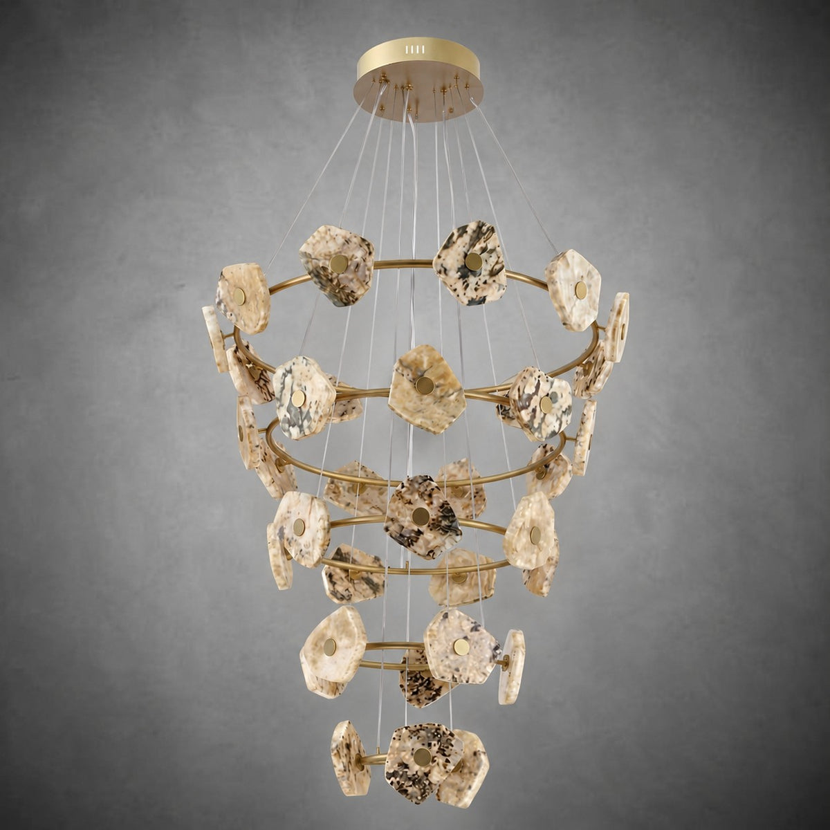 Petra Modern Natural Stone Cascading Chandelier