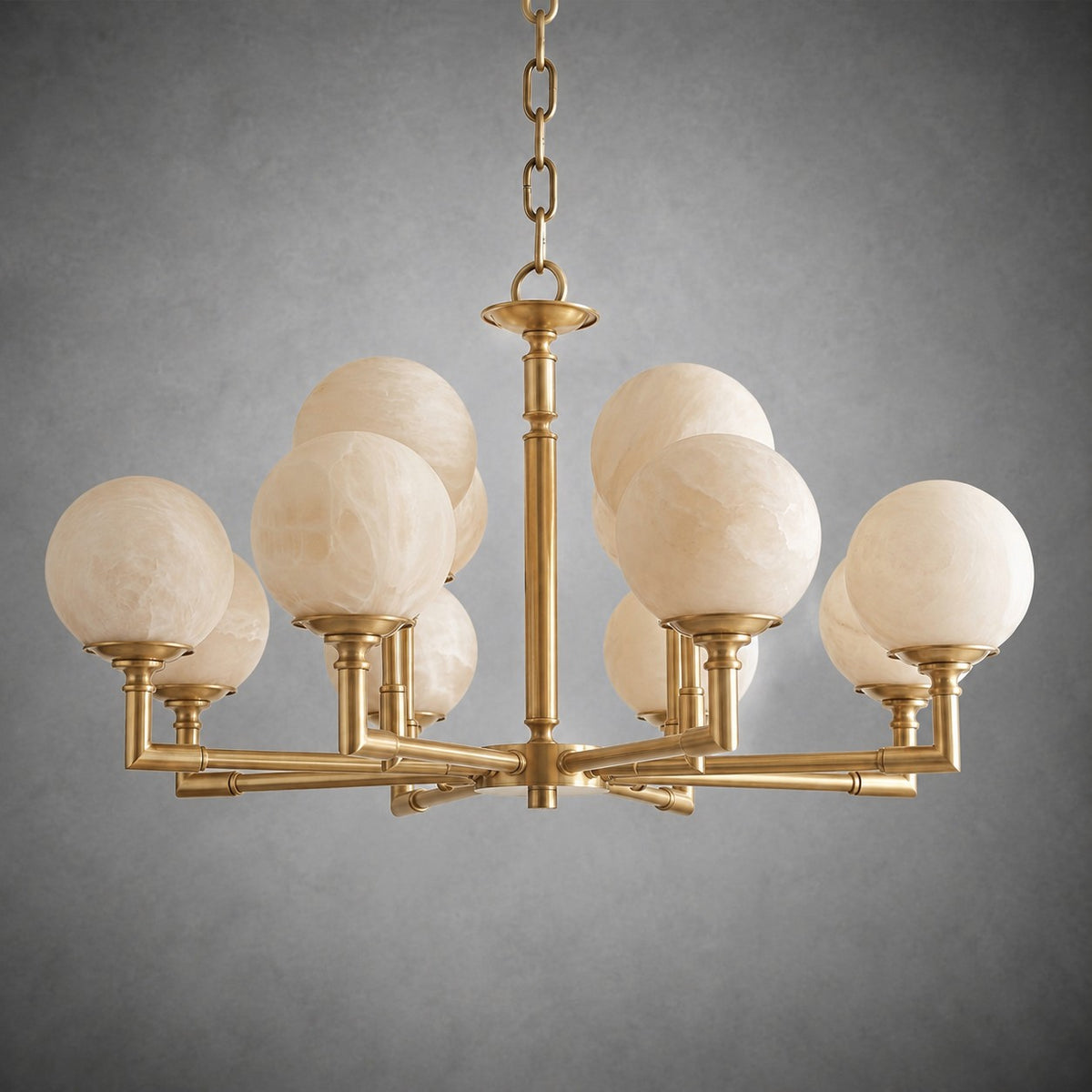Brass Orb Classic Alabaster Pendant Light