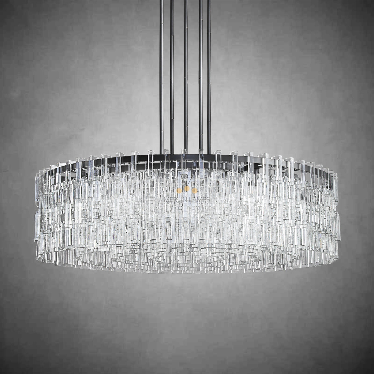 Melody K9 Crystal Round Chandelir for Living Room Bedroom, Kitchen Island