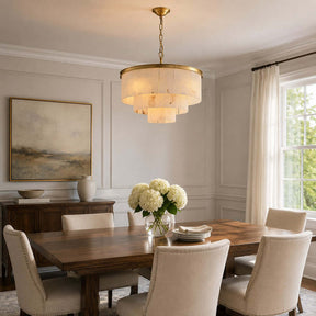 Camron Luxury Selenite 3 Tier Round Chandelier