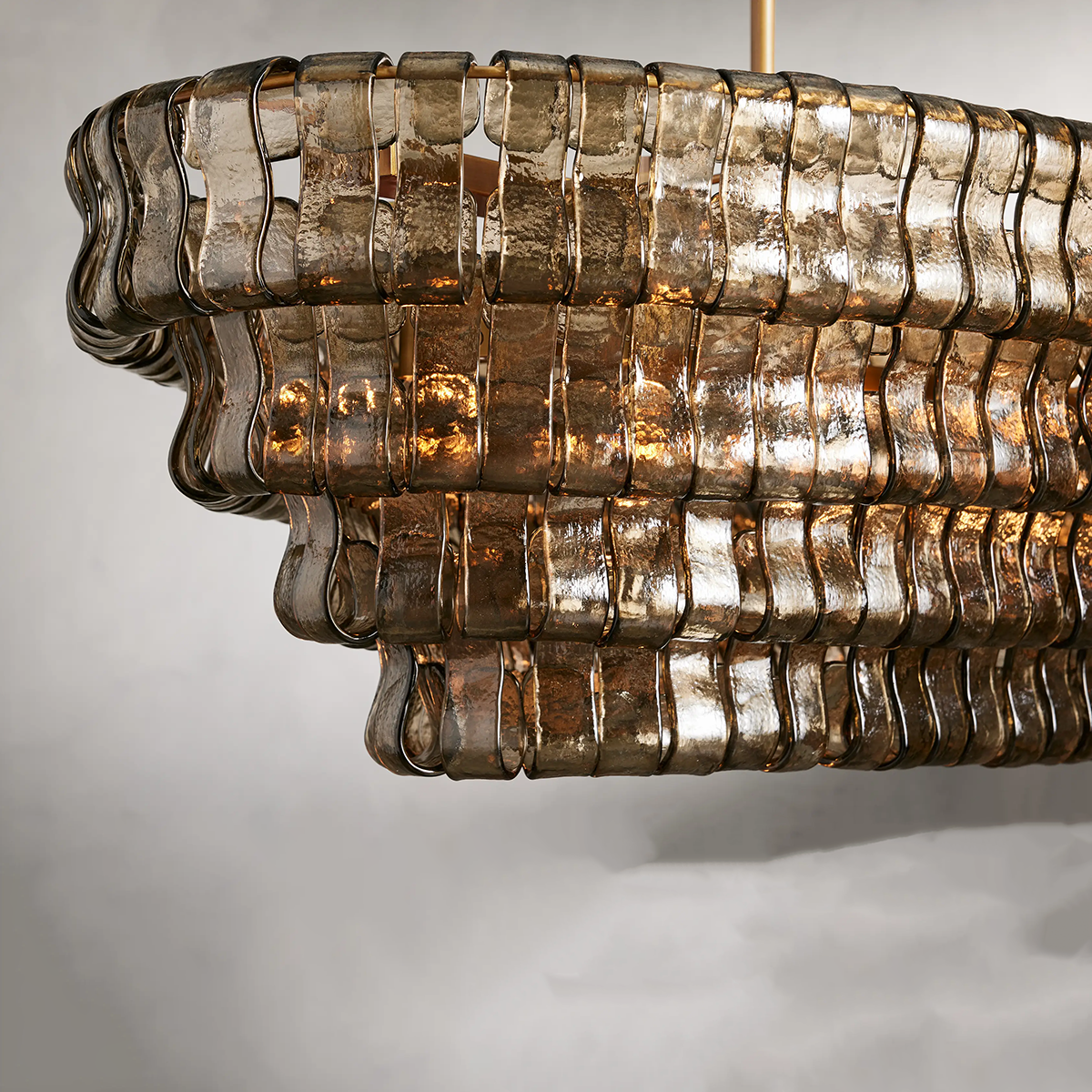 Art Glass Ghiaccio Oval Chandelier