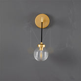 Modern Pearl Shape Glass Wall Sconce 15''H, Bedroom Wall Lamp Fixture