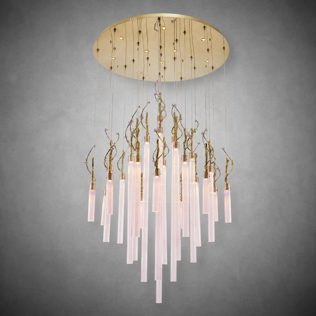 Davina Modern Glass Round Chandelier 47"