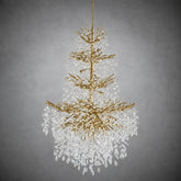 61" Gold 23-Light Tiered K9 Crystal Branch Chandelier