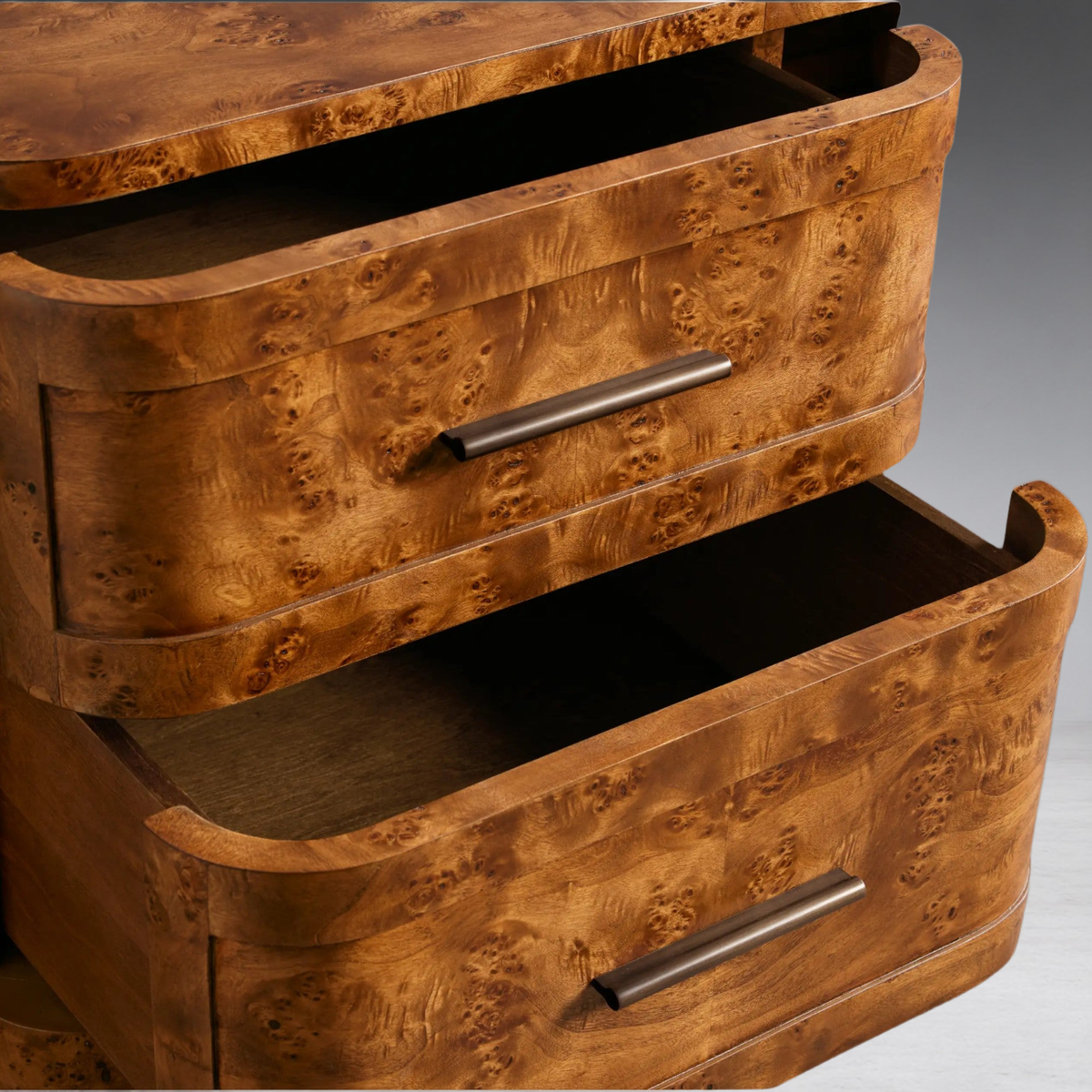 Mappa Burl Wood Curved Workspace Table