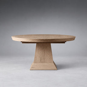 Round Oak Extension Dining Table with Leaves