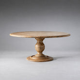 Round Dining Table in Hand-Carved Tulipwood
