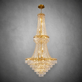 Two-Tier Square Diamond Round Pendant 780 - Gold