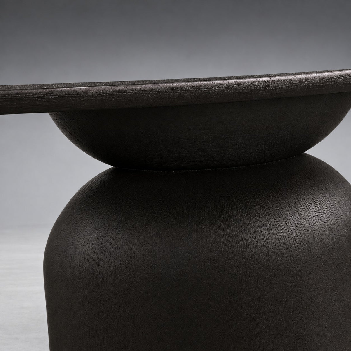 Hand-Sculpted Modern Oval Oak Dining Table
