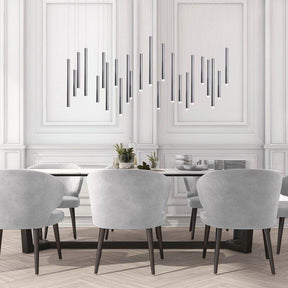 Bellini Rectangular Tubular Pendant Light Chandelier - Merlin Lamps