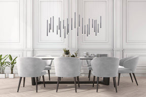 Bellini Rectangular Tri-Tone Tubular Pendant Light Chandelier - Merlin Lamps
