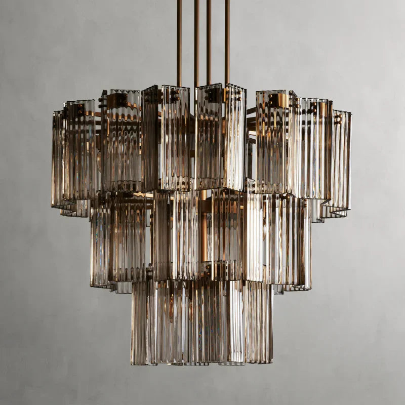 Delsie Round Art Glass Chandelier 38" 48" 60"D