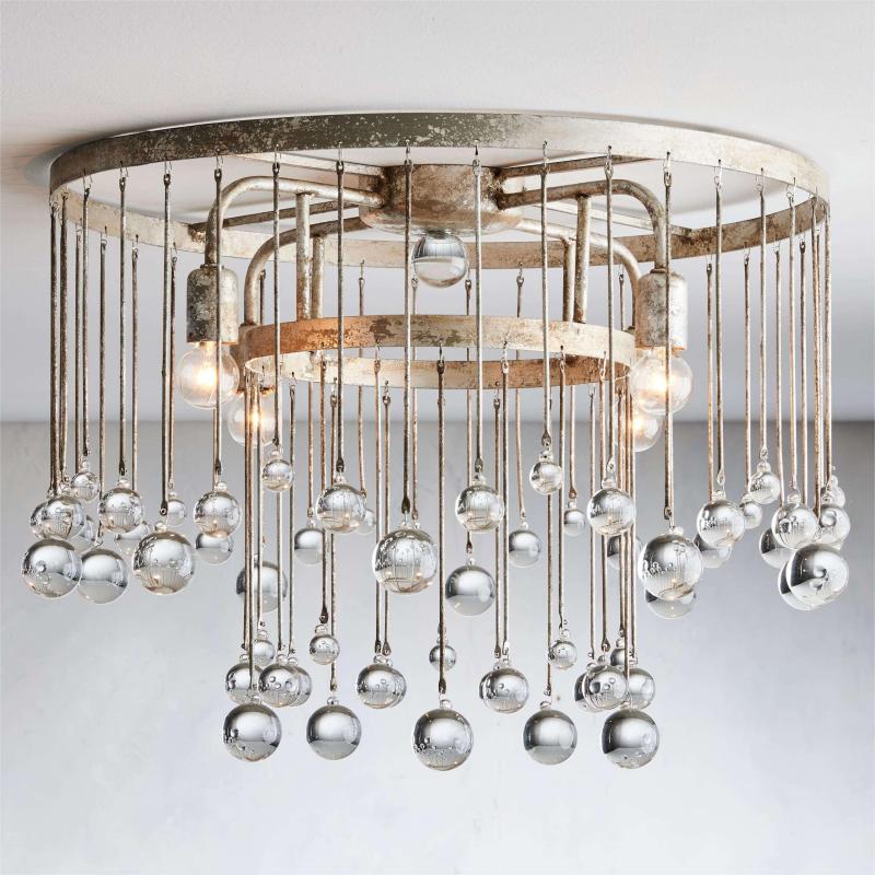 Aubrey Crystal Ball Flushmount Lamp