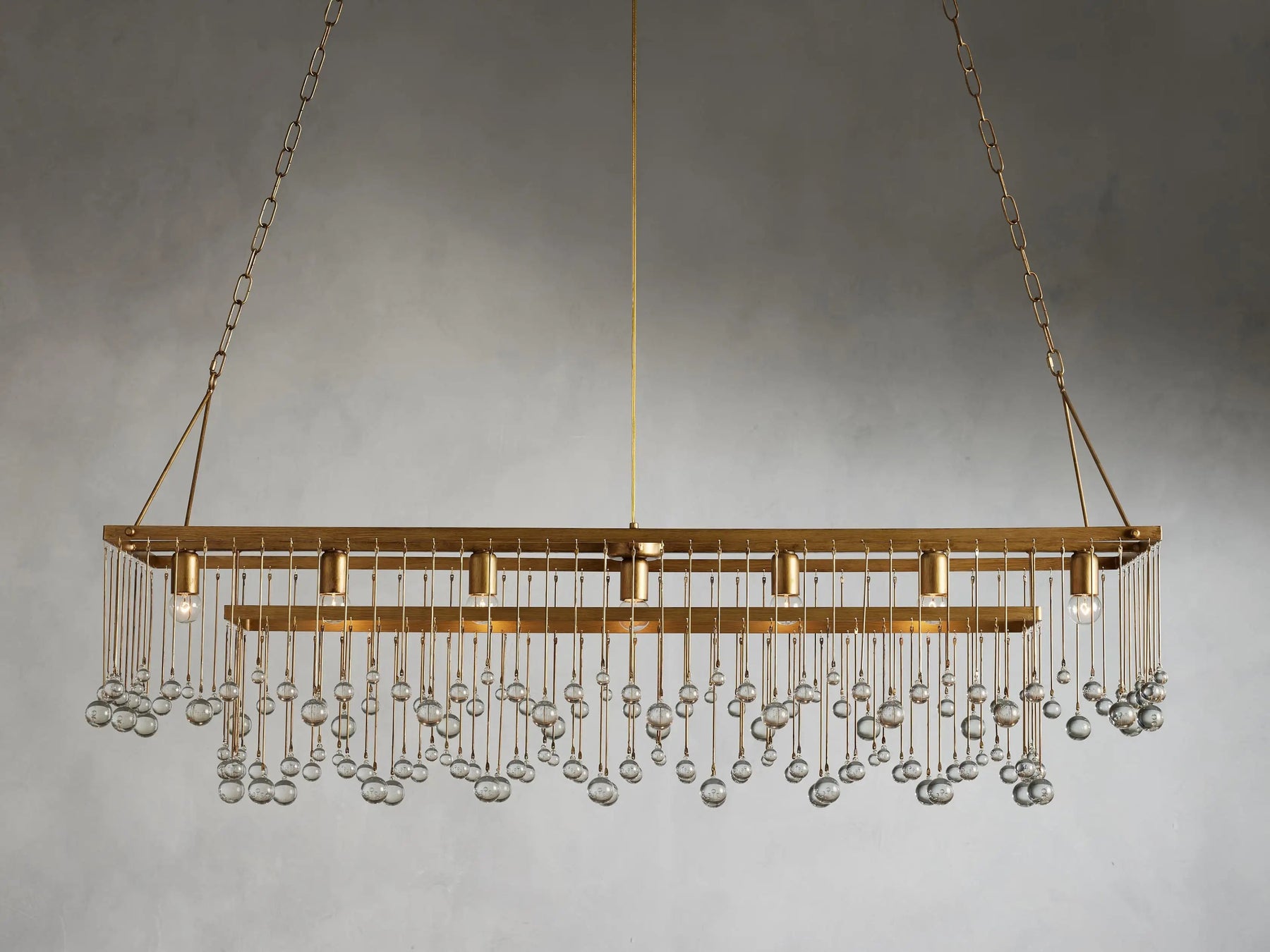 Aubrey Crystal Ball  Rectangular Chandelier 47'' 60''