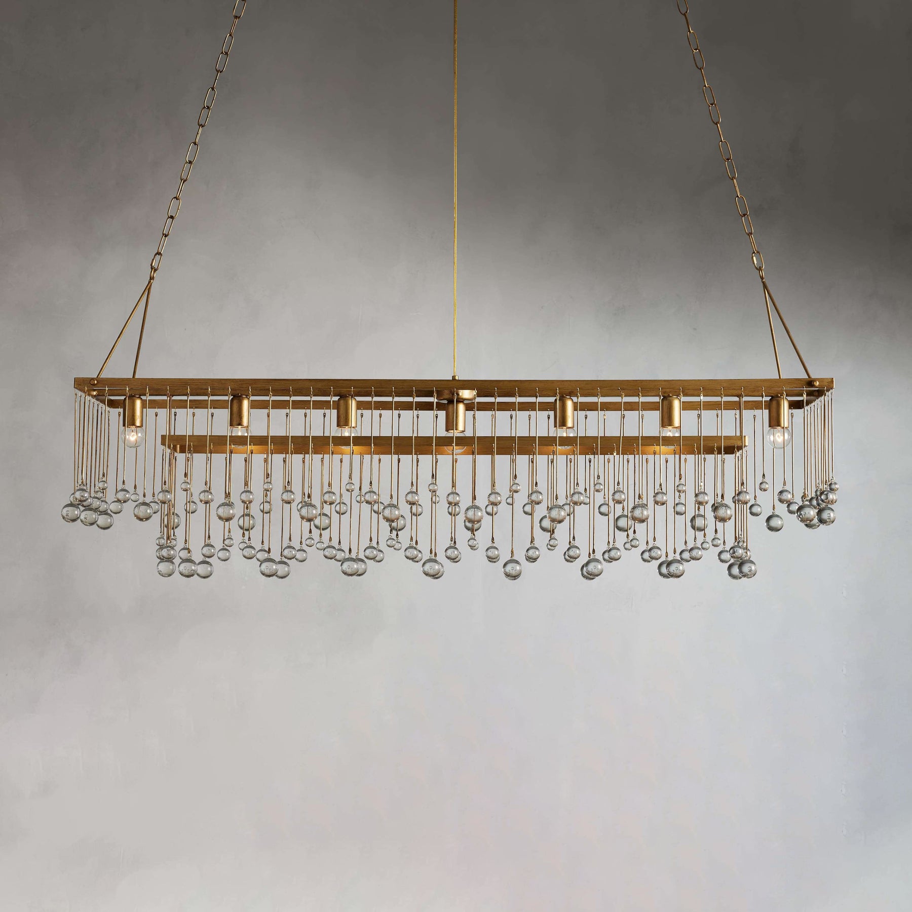 Aubrey Crystal Ball  Rectangular Chandelier 47'' 60''