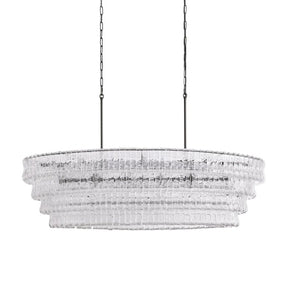 Ghiaccio Glass Oval Chandelier