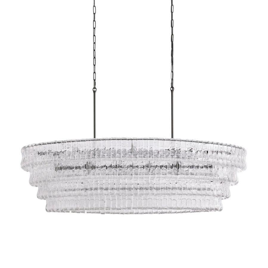 Ghiaccio Glass Oval Chandelier