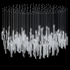 Luméa Organic Glass Tube Cluster Chandelier