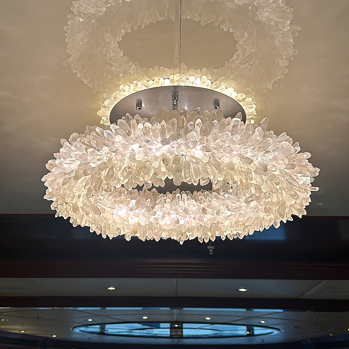 Geode  Round Quartz Crystal Chandelier