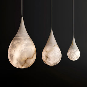 Hailey Alabaster Raindrop Pendant Lighting, Dining Table Pendant