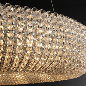 Nicolle Modern Luxury Amber Crystal Clear Round Chandeliers for Bedroom