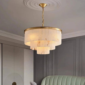 Camron Luxury Selenite 3 Tier Round Chandelier
