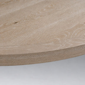 Round Oak Extension Dining Table with Leaves