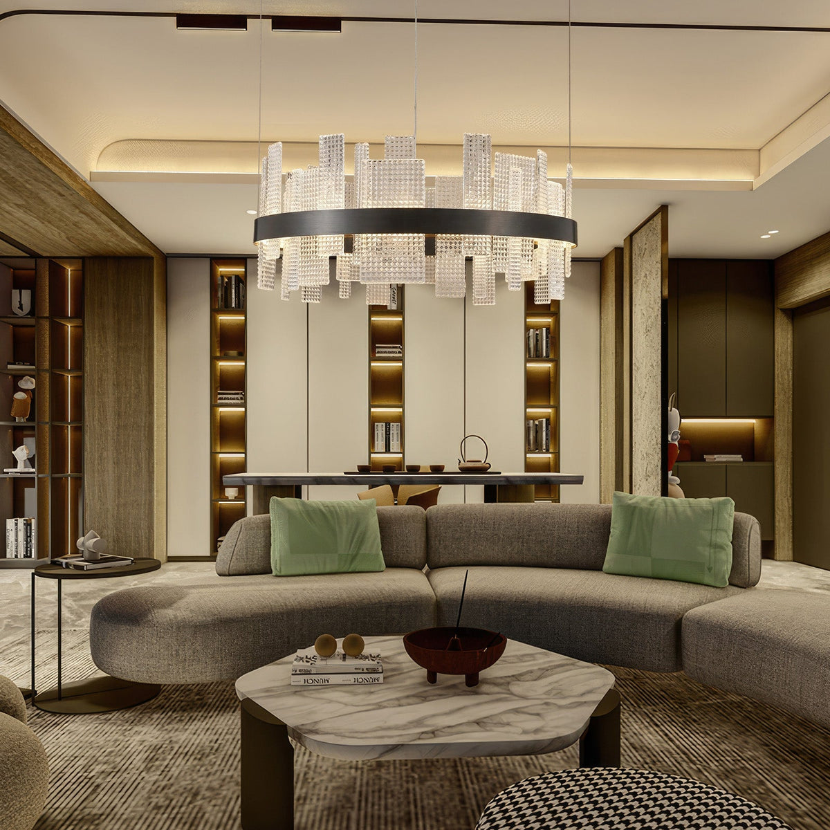 Lyra Round Glass Chandelier