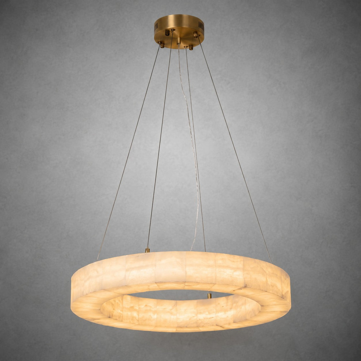 Anello Modern Round Alabaster Chandelier
