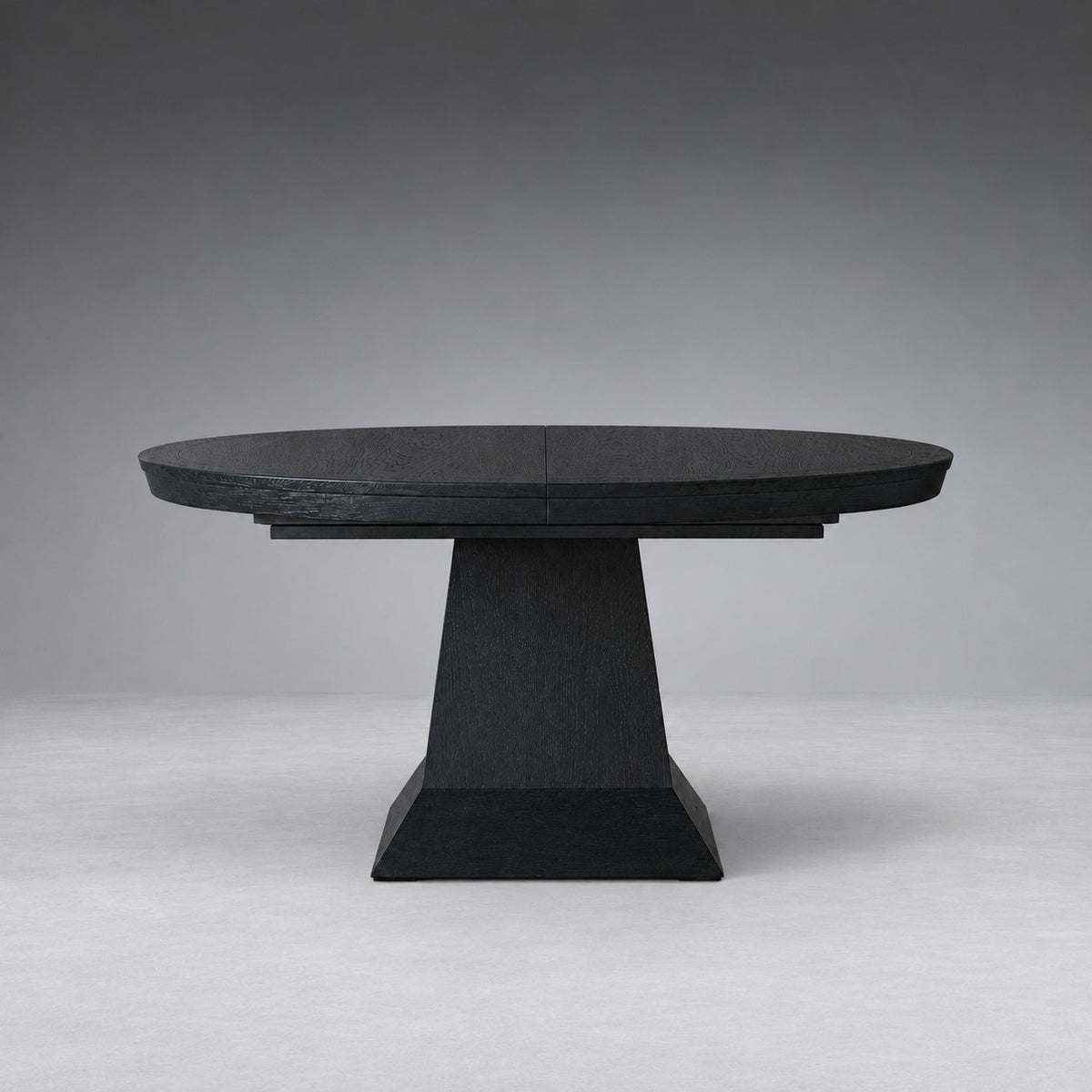 Round Oak Extension Dining Table with Leaves