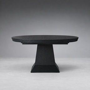 Round Oak Extension Dining Table with Leaves