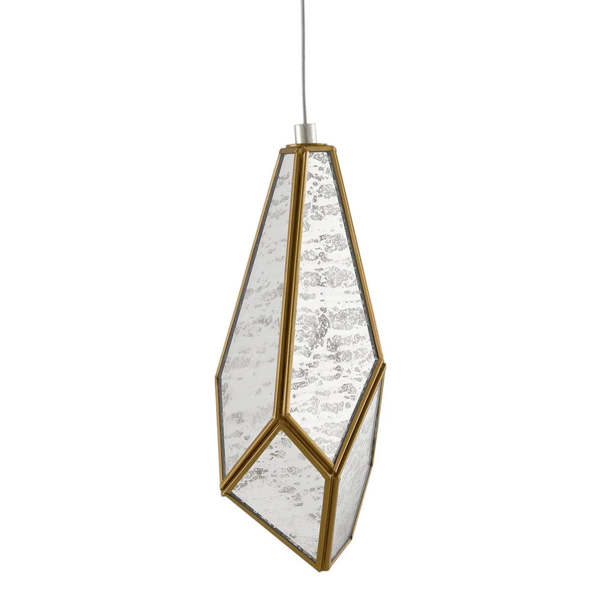 Glass Mirror 3-Light Round Multi-Drop Pendant