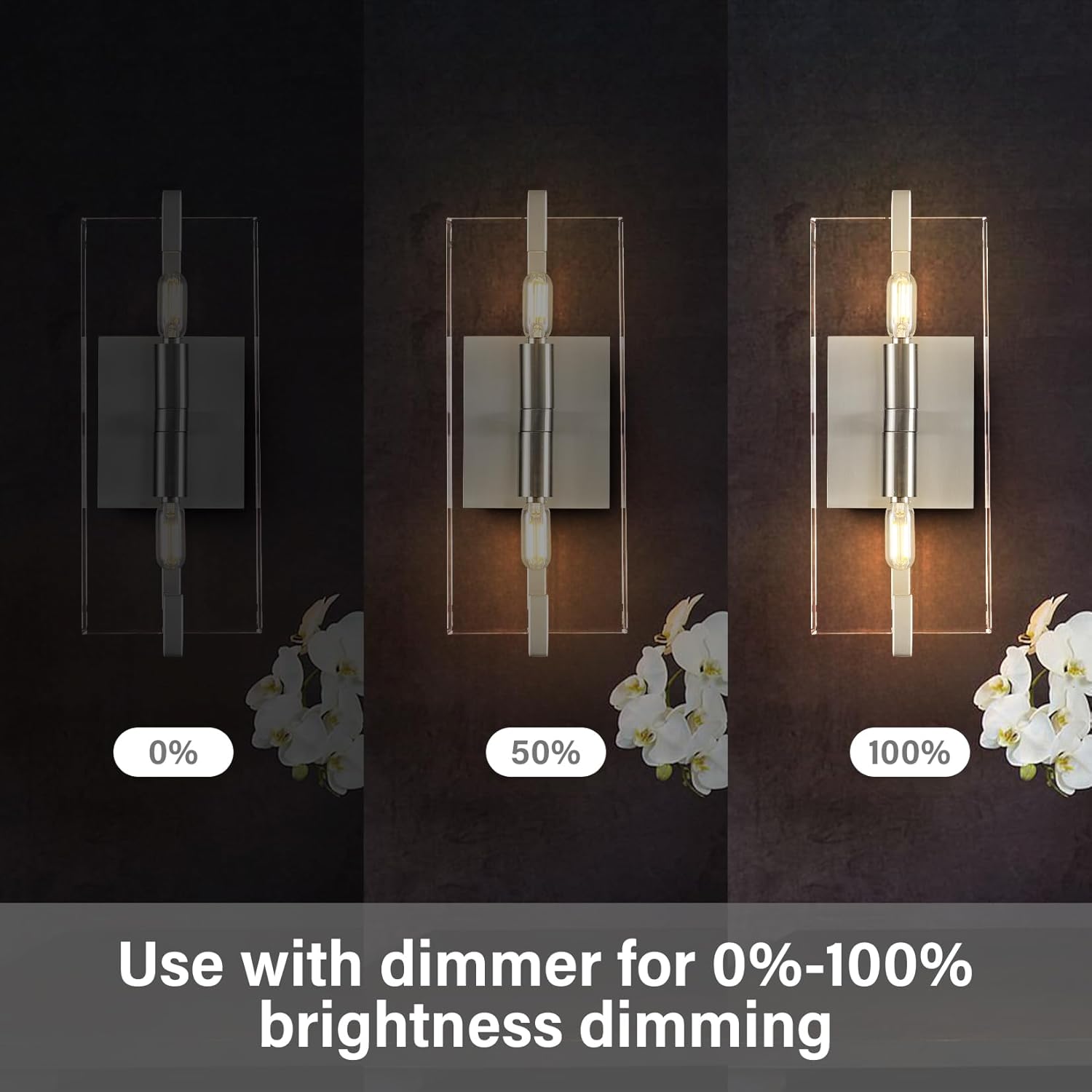 14.9" Crystal Wall Sconces, Bathroom Vanity Wall Sconces 2-Light WallK9 Clear Crystal Wall Sconces, 14.9" Bathroom Vanity Wall Sconces 2-Light Wall Mounted Sconces