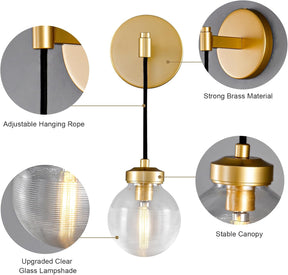 Brass Wall Sconces, Gold Glass Wall Sconce Lighting