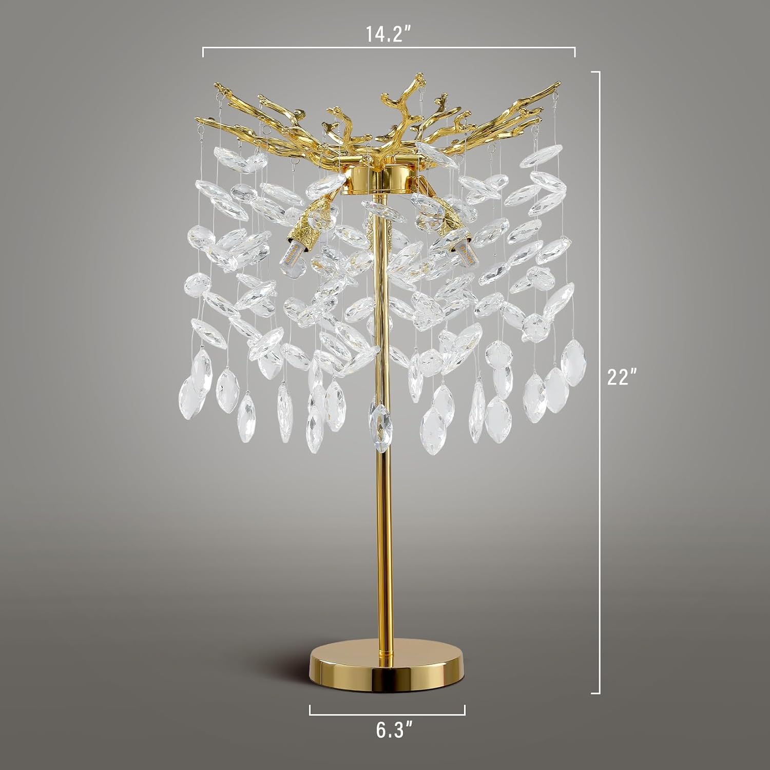 Valley Lamps Table Lamp, 14.2'' Modern Crystal Table Lamps for Bedroom Living Room