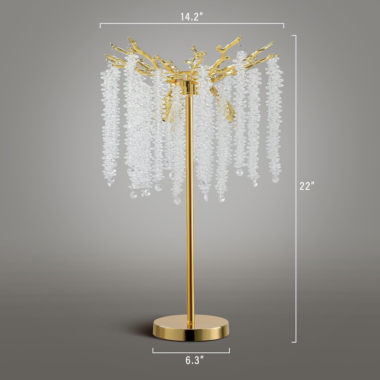 Valley Lamps Table Lamp, 14.2'' Modern Crystal Table Lamps for Bedroom Living Room