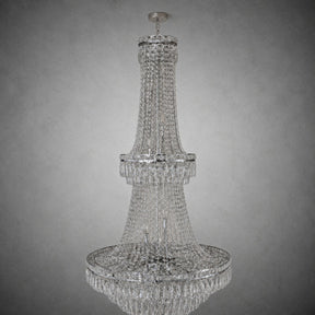 Two-Tier Square Diamond Round Pendant 780 - Silver