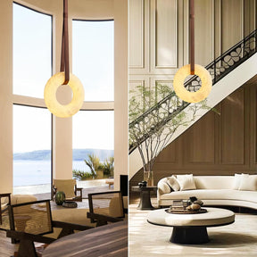 Natural Alabaster Pendant Lights, Round Shape Pendant Lighting