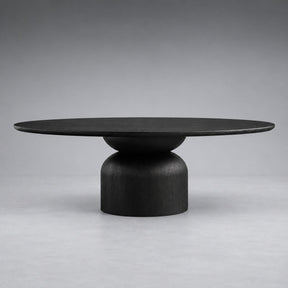 Hand-Sculpted Modern Oval Oak Dining Table