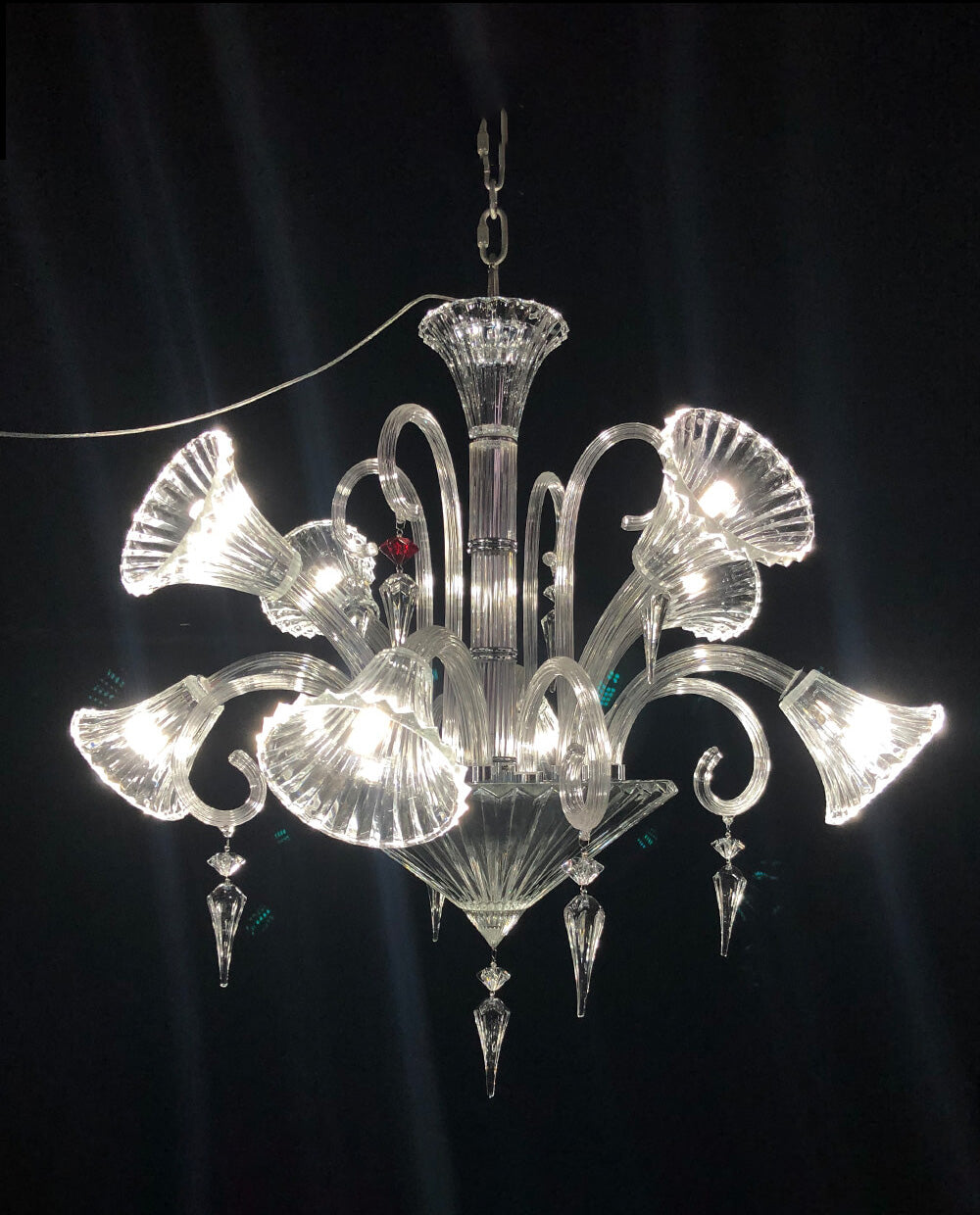 Customize 8 Lights Mille Nuits Chandelier Replica Clear Crystal Baccarat Lighting