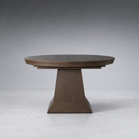 Round Oak Extension Dining Table with Leaves