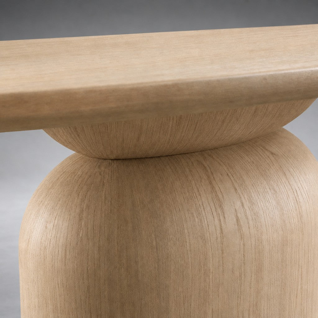 Hand-Sculpted Modern Oval Oak Dining Table