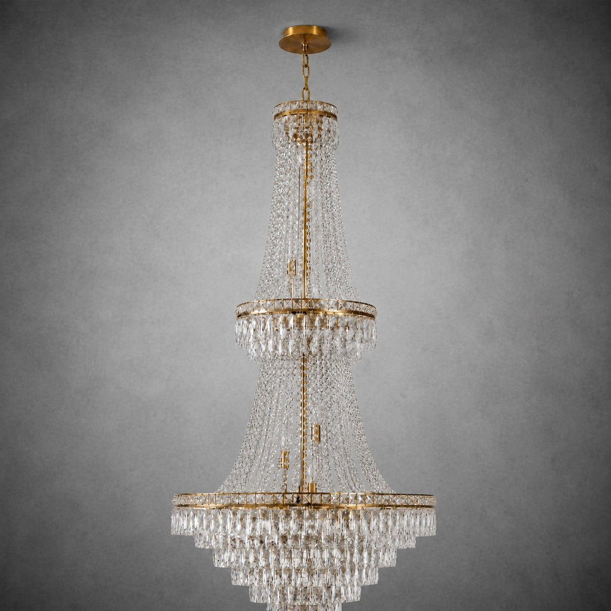 Two-Tier Square Diamond Round Pendant 780 - Gold